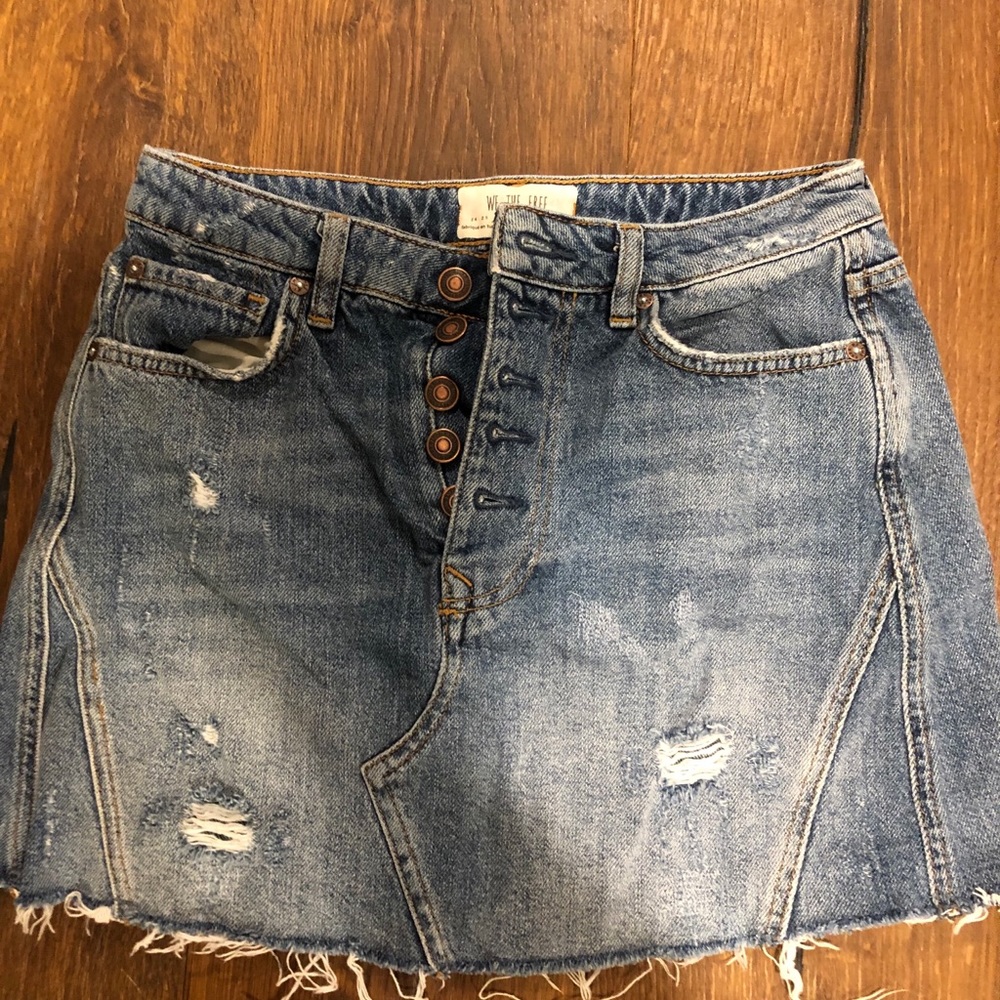 Free people jean mini skirt